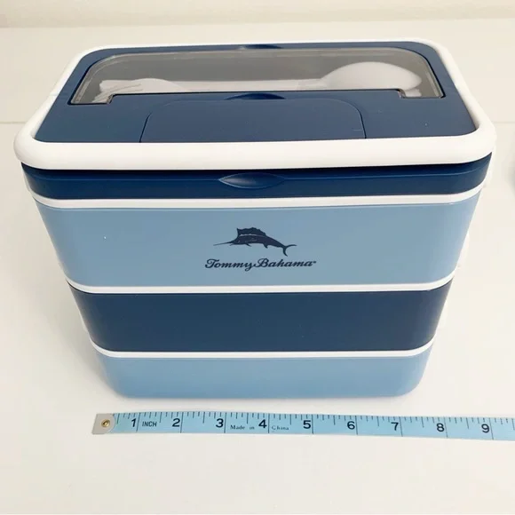 Tommy Bahama "Bento Box" 3 Layer Blue & White ~ NIB - Picture 7 of 9